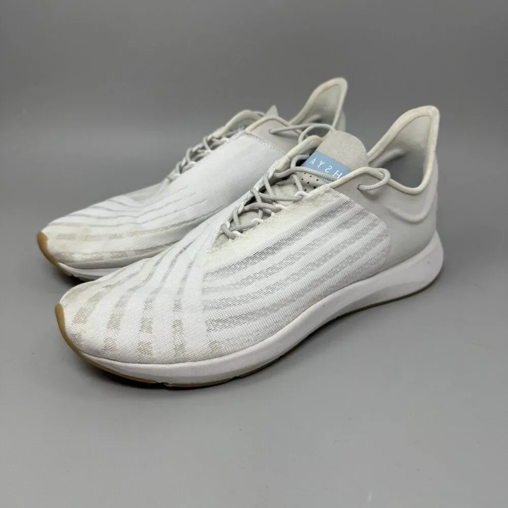 Saysh One White Round Toe Lace-Up Low Top Running Sneaker Womens Shoes Size 9